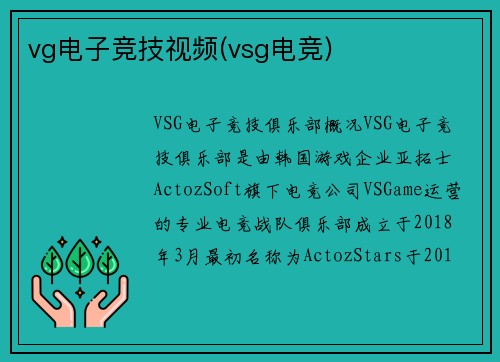 vg电子竞技视频(vsg电竞)